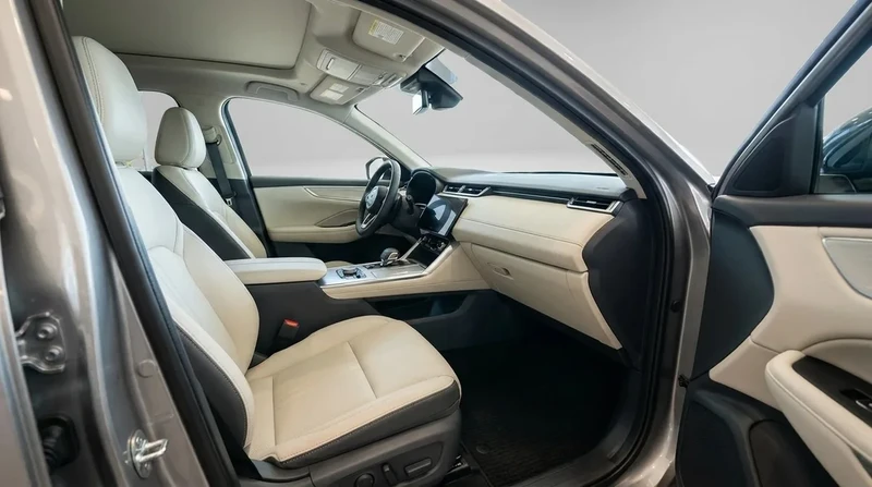 SUV cabin after CarPixAI window-background processing, with the seats, dashboard, and door panels preserved